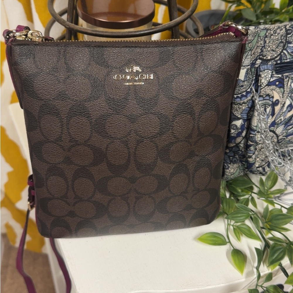 Coach Brown Crossbody Bag with Signature Monogram